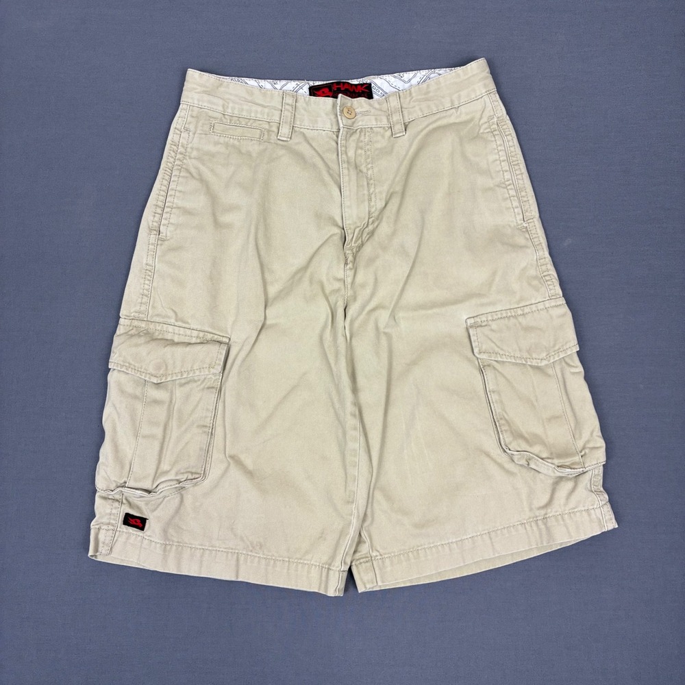 Tony Hawk Tan Cargo Shorts Youth Size 16, 26" Waist Skater Y2K
